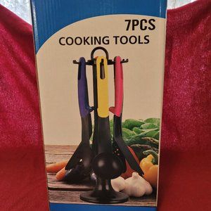 7 PIECE COOKING TOOL SET WITH STAND